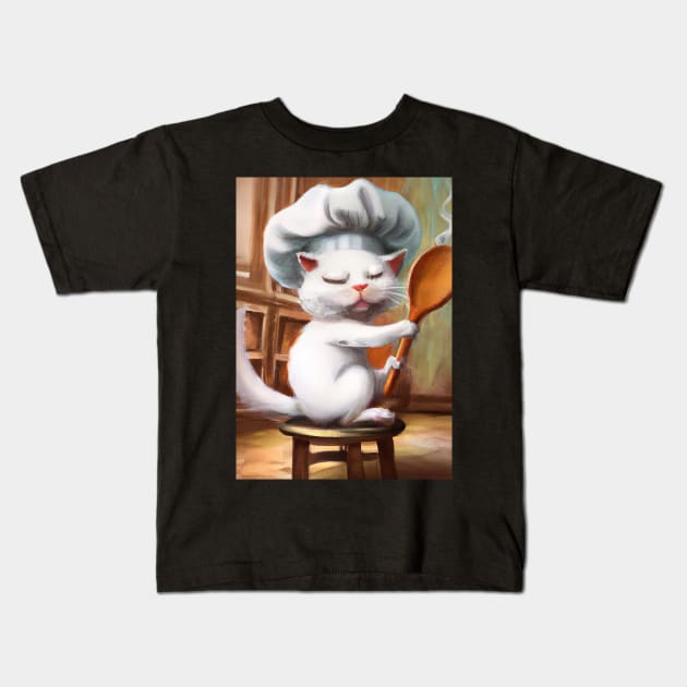 Chef Cat Kids T-Shirt by maxcode